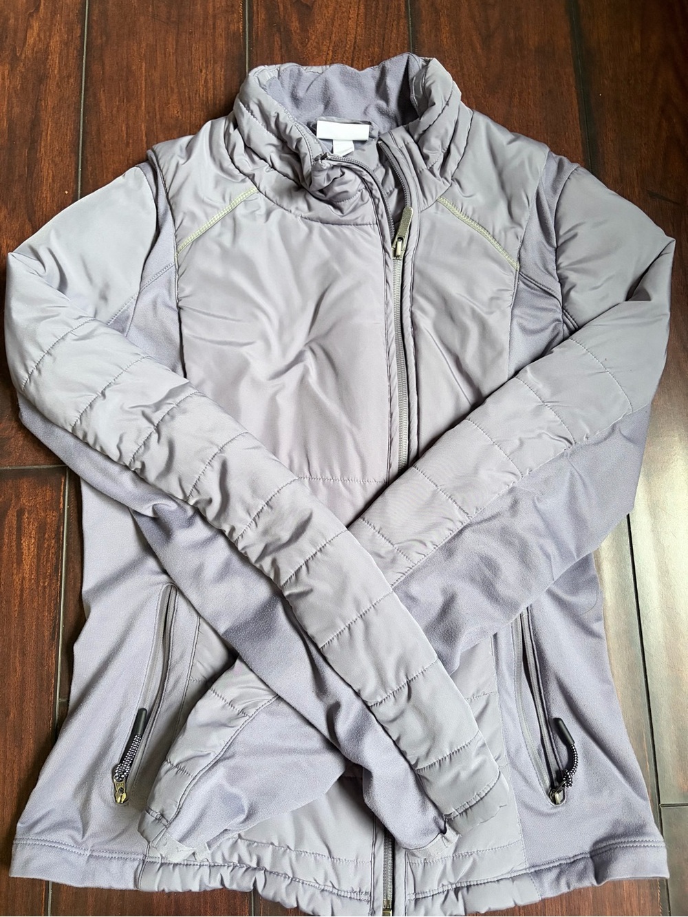 Light Gray/purple Quilted Active Jacket